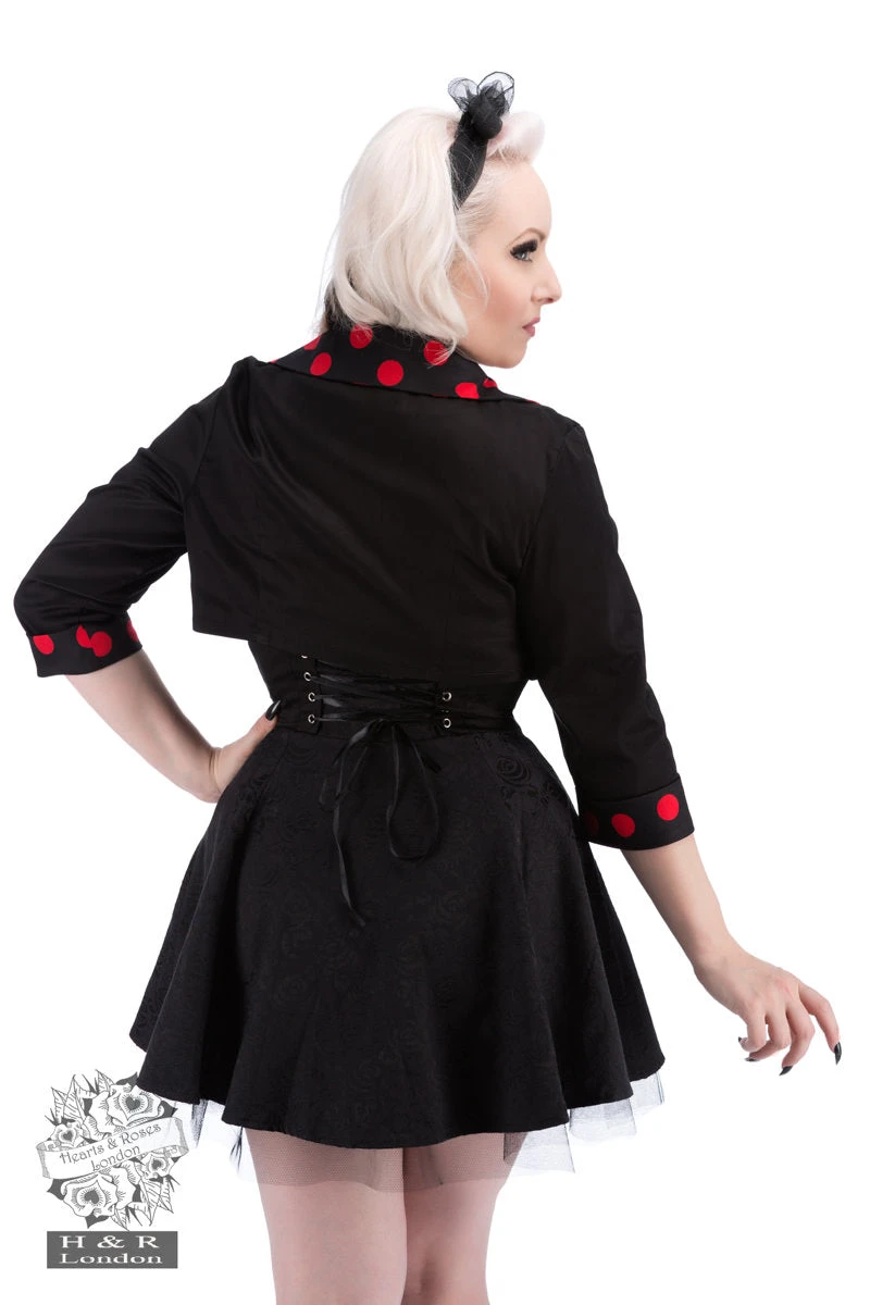 Black Red Polka Dot Bolero Hearts & Roses London Black Red Polka Dot Bolero -PUNK RAVE Sales 14803122849912
