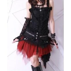 Alternative view of RQ-BL Adore Skirt And Corset Belt Set Red