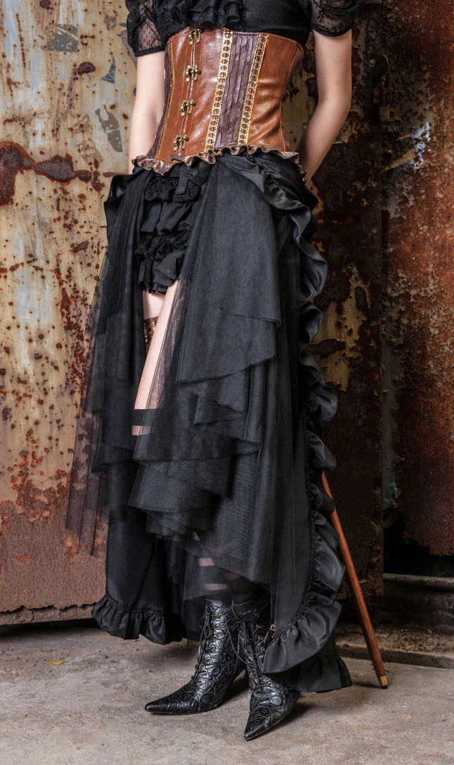 Steampunk Half Skirt RQ-BL Steampunk Half Skirt -PUNK RAVE Sales 2 259f9fc4 3e3d 4823 bf58