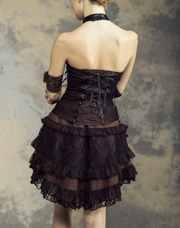 Steampunk Corset Top RQ-BL Steampunk Corset Top -PUNK RAVE Sales