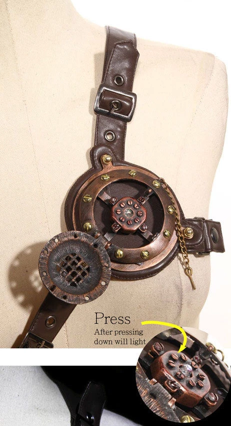 RQ-BL Steampunk Led Light Chest Harness (Unisex) 3 RQ-BL Steampunk Led Light Chest Harness (Unisex) - Image 3
