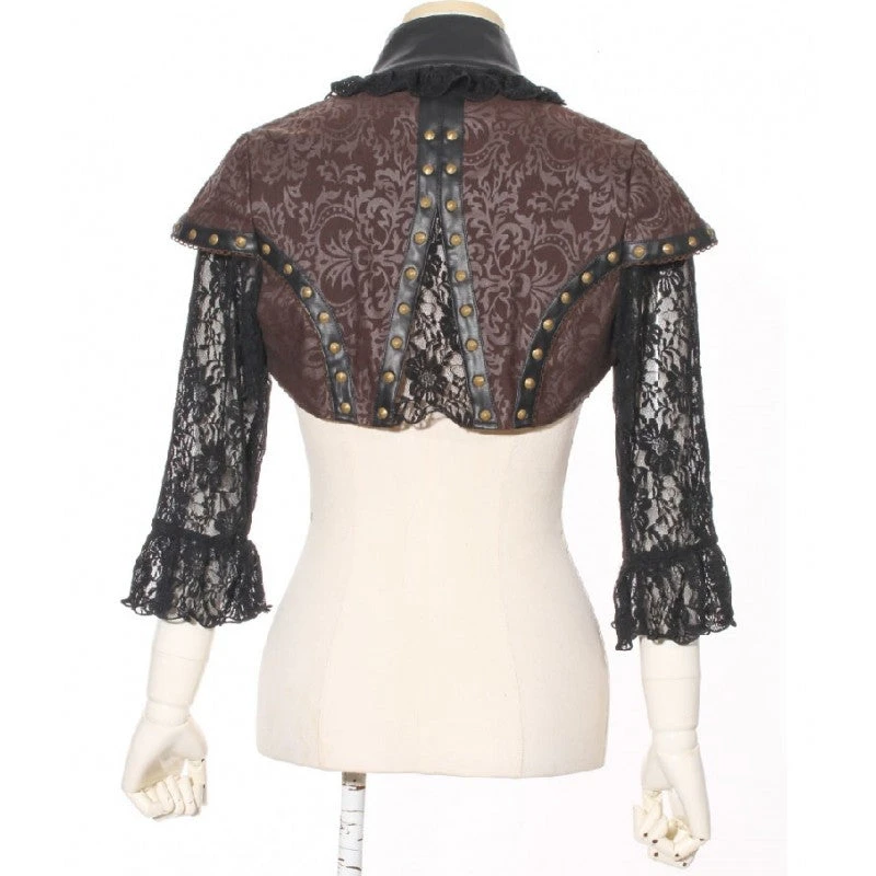 Leather & Lace Steampunk Bolero RQ-BL Leather & Lace Steampunk Bolero -PUNK RAVE Sales 8