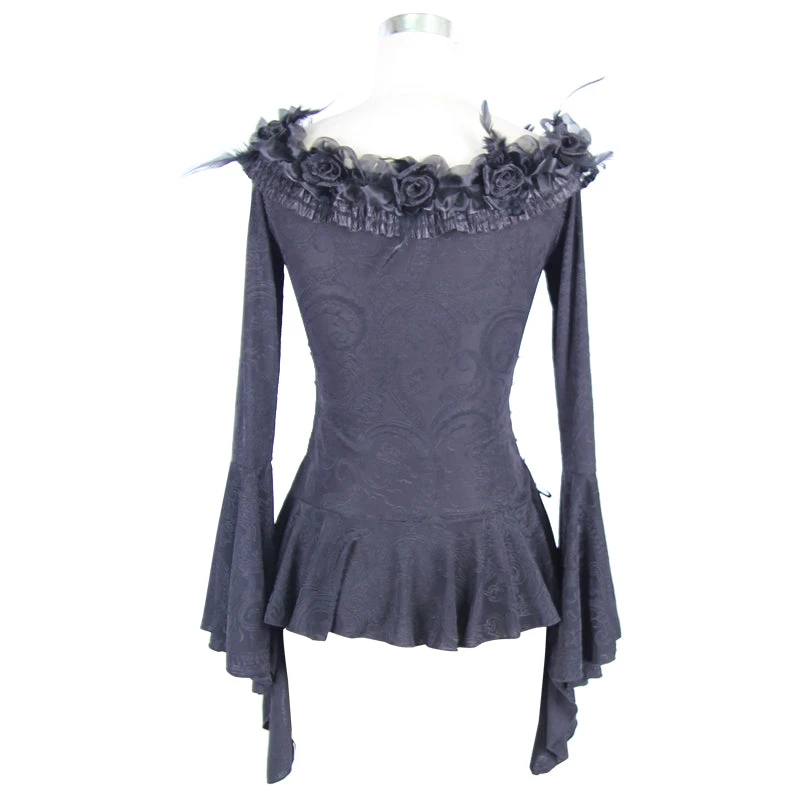 Morticia Off Shoulder Top Devil Fashion Morticia Off Shoulder Top -PUNK RAVE Sales 800 c2e4bad5 4d74 47f5 988f