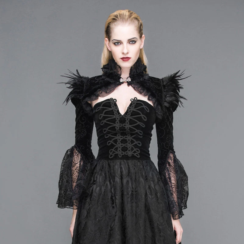 Feathers and Lace Shrug Devil Fashion Feathers And Lace Shrug -PUNK RAVE Sales