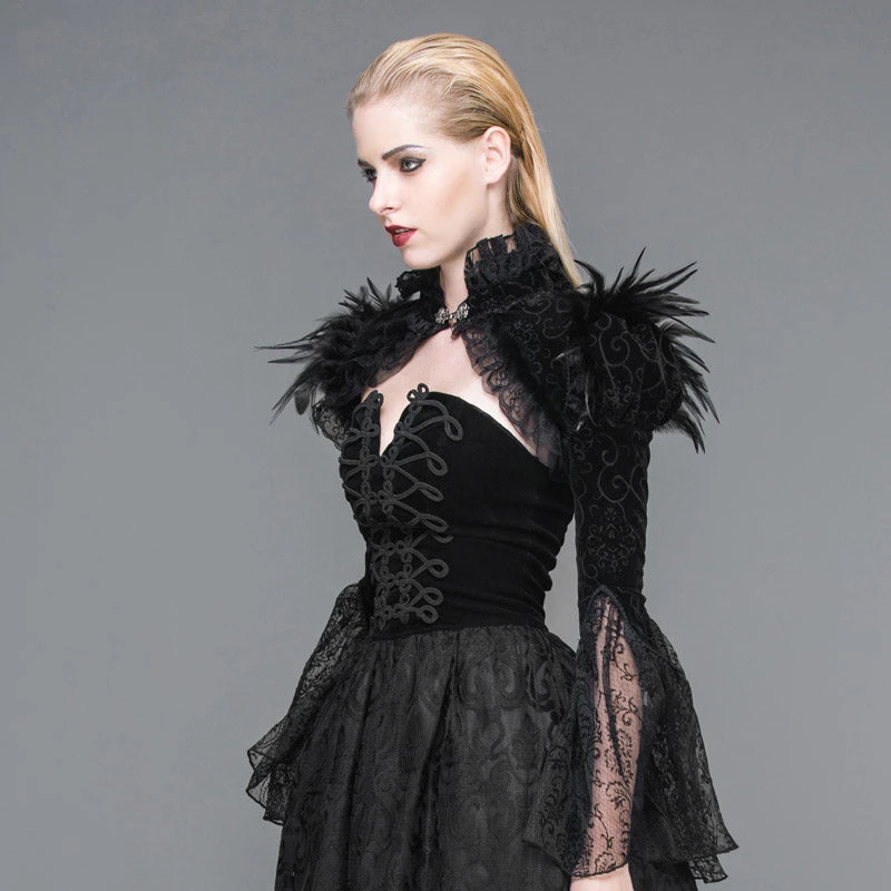 Feathers and Lace Shrug Devil Fashion Feathers And Lace Shrug -PUNK RAVE Sales CA005 800 941614fb 89d7 4b0b baa6
