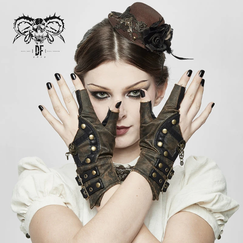 Steampunk Half Gloves Devil Fashion Steampunk Half Gloves -PUNK RAVE Sales