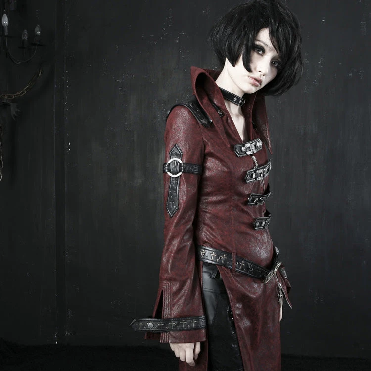 Crimson Crusade Jacket Punk Rave Black Crusade Coat -PUNK RAVE Sales