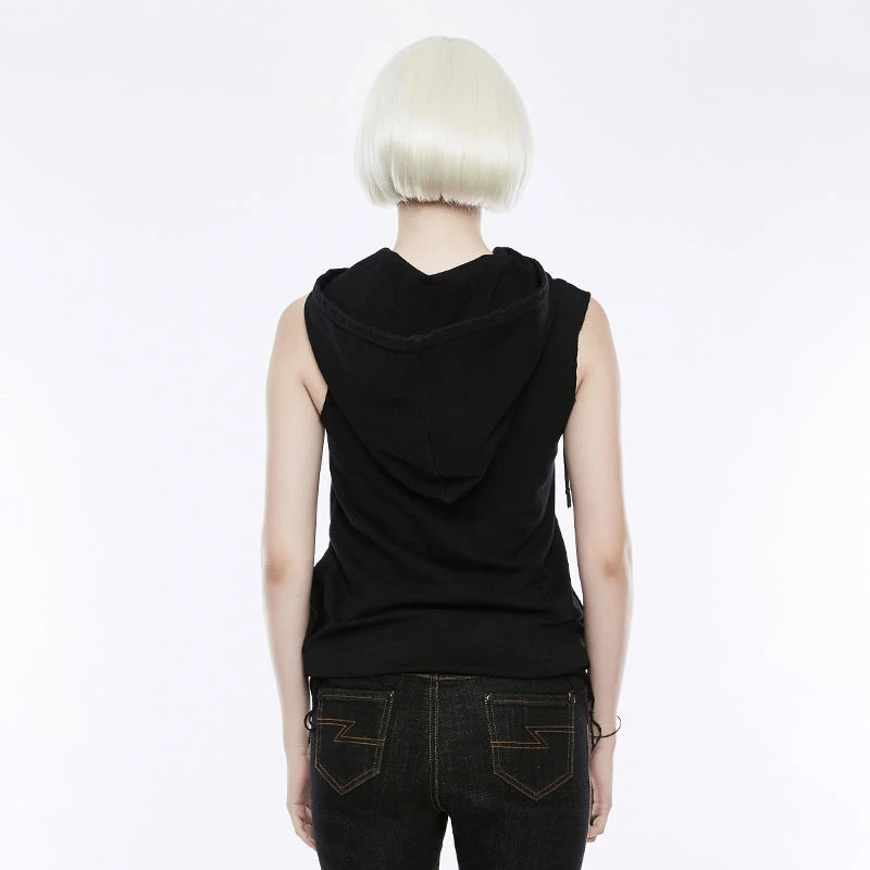 Fringe Dweller Sleeveless Hoodie Punk Rave Fringe Dweller Sleeveless Hoodie -PUNK RAVE Sales OPT 161