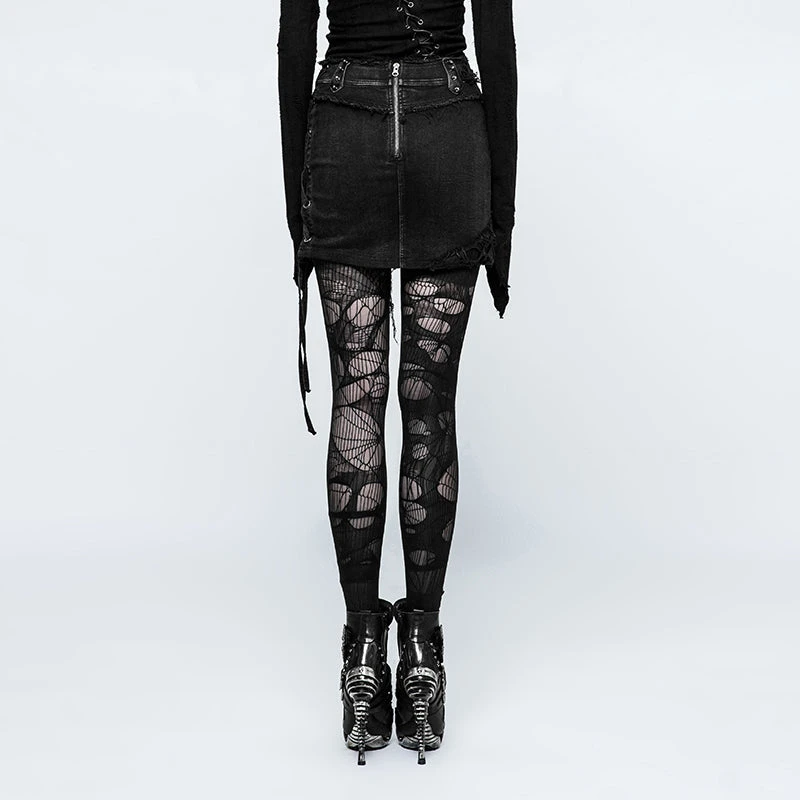 Punk Rave Denim Mini Skirt 4 Punk Rave Denim Mini Skirt - Image 4