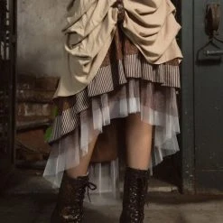 RQ-BL Steampunk Ruched Skirt -PUNK RAVE Sales RQBL0304 1200x