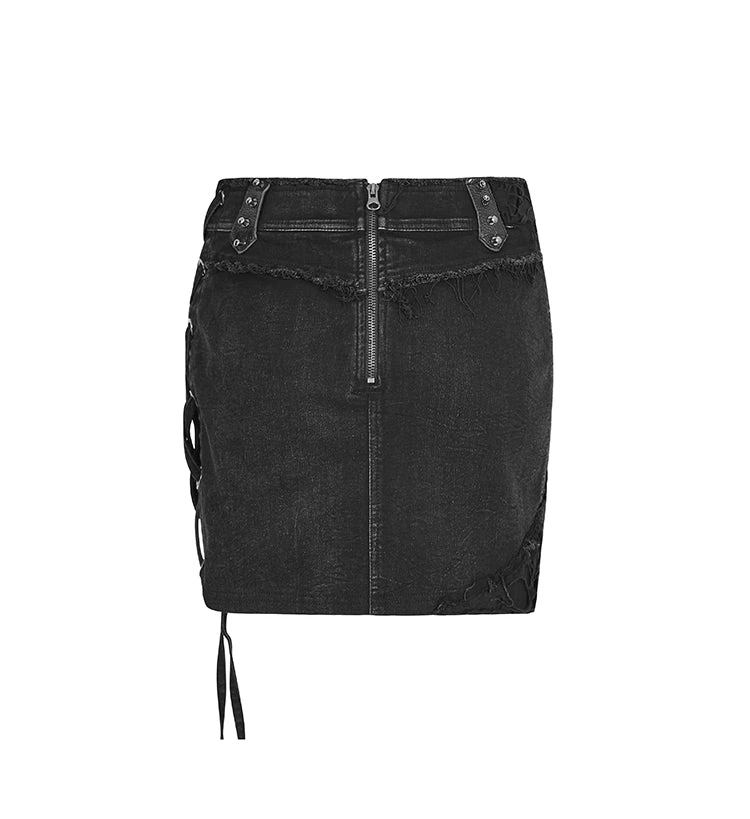 Punk Rave Denim Mini Skirt 5 Punk Rave Denim Mini Skirt - Image 5