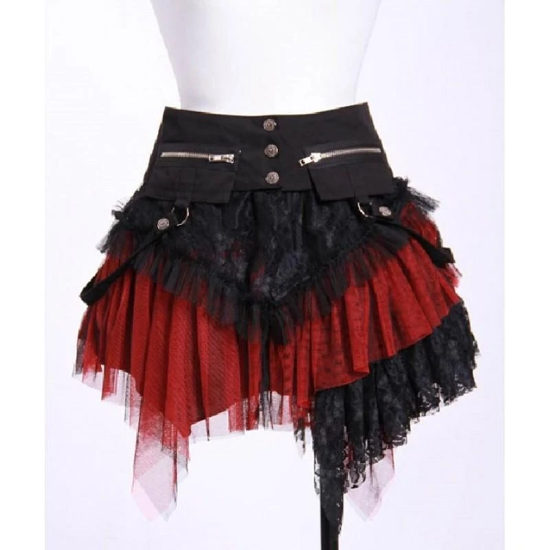 RQ-BL Adore Skirt And Corset Belt Set Red 3 RQ-BL Adore Skirt And Corset Belt Set Red - Image 3