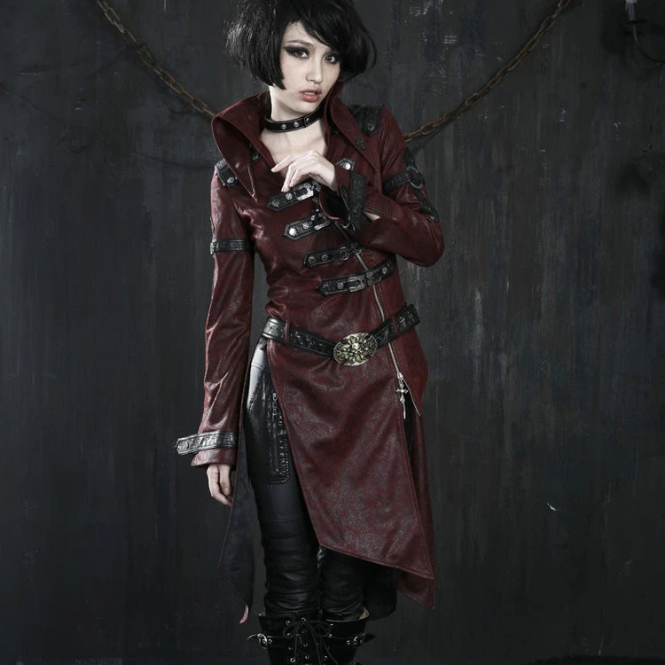 Crimson Crusade Jacket Punk Rave Black Crusade Coat -PUNK RAVE Sales