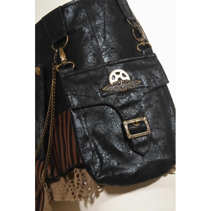 Hot and Steamy Steampunk skirt RQ-BL Hot And Steamy Steampunk Skirt Brown -PUNK RAVE Sales file photo5 00724