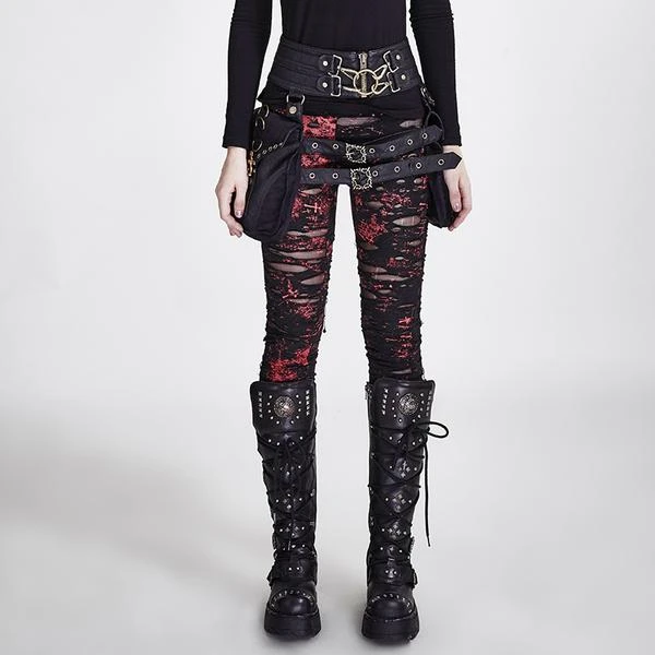 Holey Cross Leggings Punk Rave Holey Cross Leggings -PUNK RAVE Sales k 099