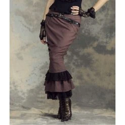 RQ-BL Leather & Lace Steampunk Skirt
