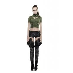 Punk Rave Military Sweetheart Top 2 Punk Rave Military Sweetheart Top -PUNK RAVE Sales military style green top 800x800 1200x