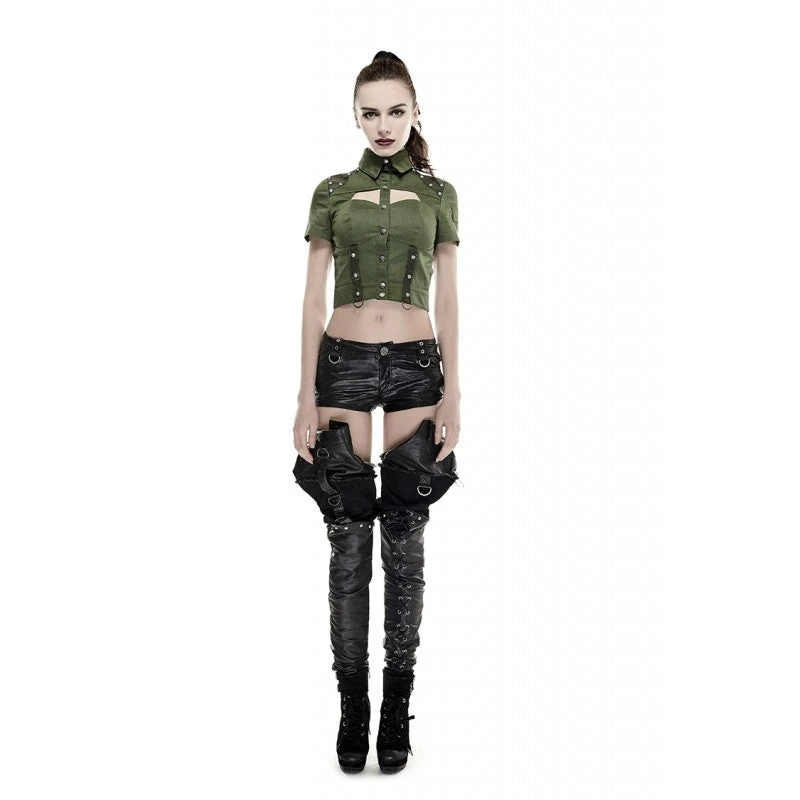 Military Sweetheart Top Punk Rave Military Sweetheart Top -PUNK RAVE Sales military style green top