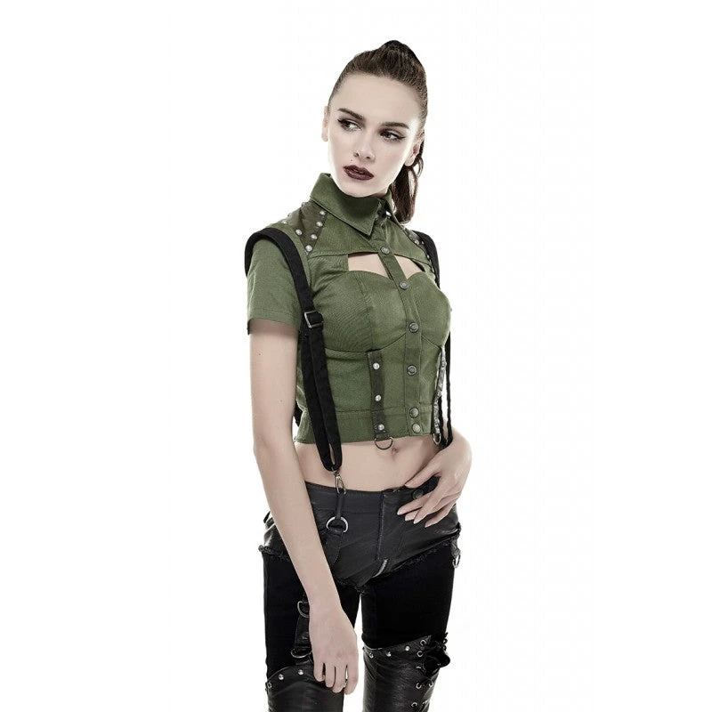 Military Sweetheart Top Punk Rave Military Sweetheart Top -PUNK RAVE Sales punk rave y 666