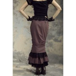 RQ-BL Leather & Lace Steampunk Skirt -PUNK RAVE Sales rq bl sp145 brown 800x800 1200x