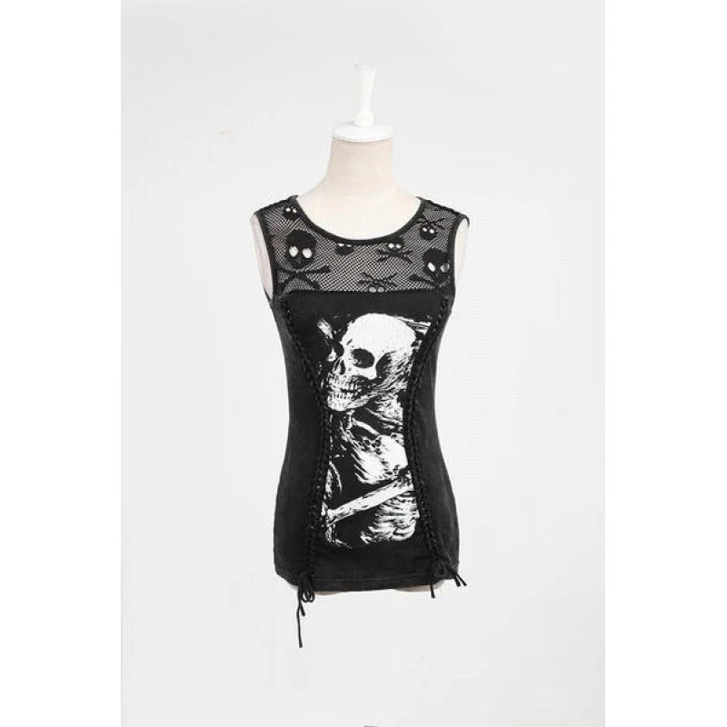 Bone Nuit top Punk Rave Bone Nuit Top -PUNK RAVE Sales skeleton tee