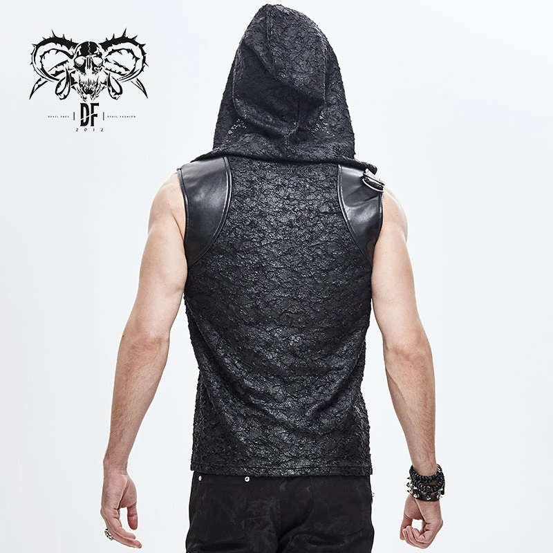Dieselpunk Hooded Tank Top Devil Fashion Dieselpunk Hooded Tank Top -PUNK RAVE Sales sleeveless hoodie devil fashion tt